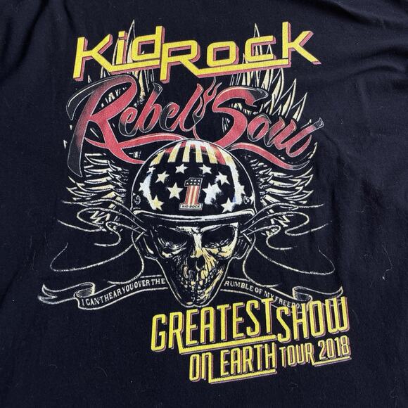 Kid Rock Band Tee Adult Large Rock and Roll Music Artist Greatest Show 2018 Tour - Picture 3 of 10